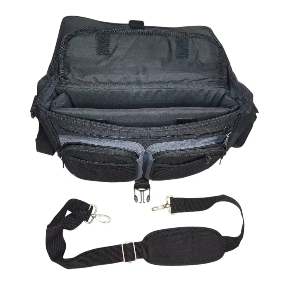 Targus Black and Gray unisex Messenger Bag with Adjustable Strap